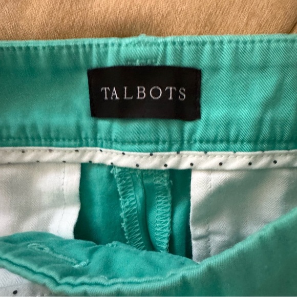 Talbots perfect skimmer slim legs cropped pants size 6 teal blue - Picture 6 of 10
